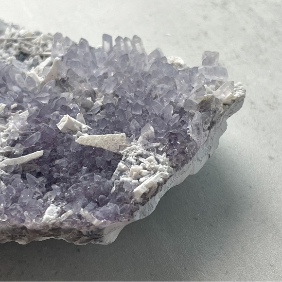 Amethyst Flower Plate With Calcite - Picture 13 of 17